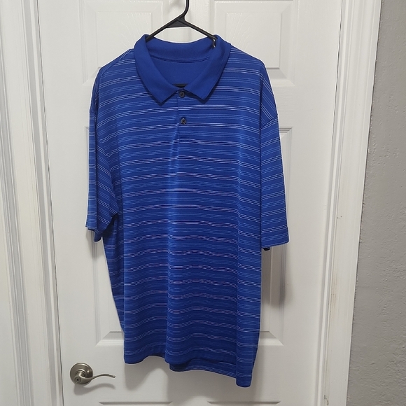 Classic Blue Striped Polo Shirt for Men - Picture 1 of 2
